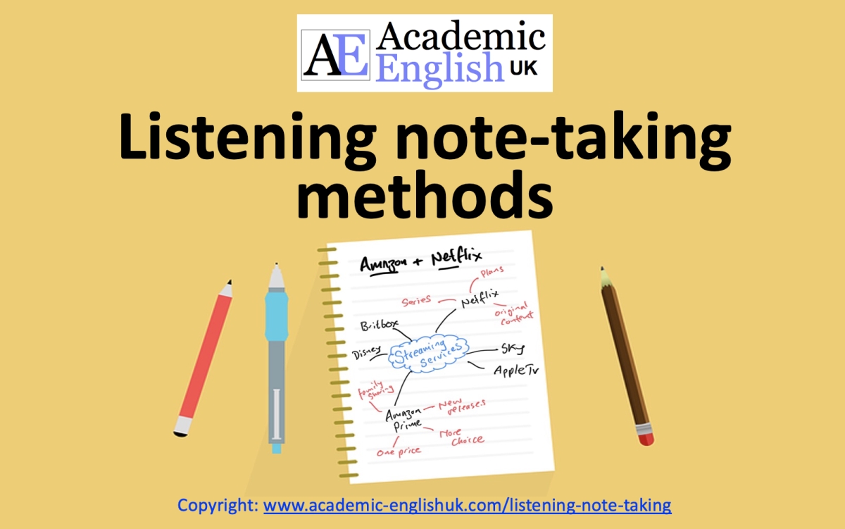 listening note-taking methods by academic English uk