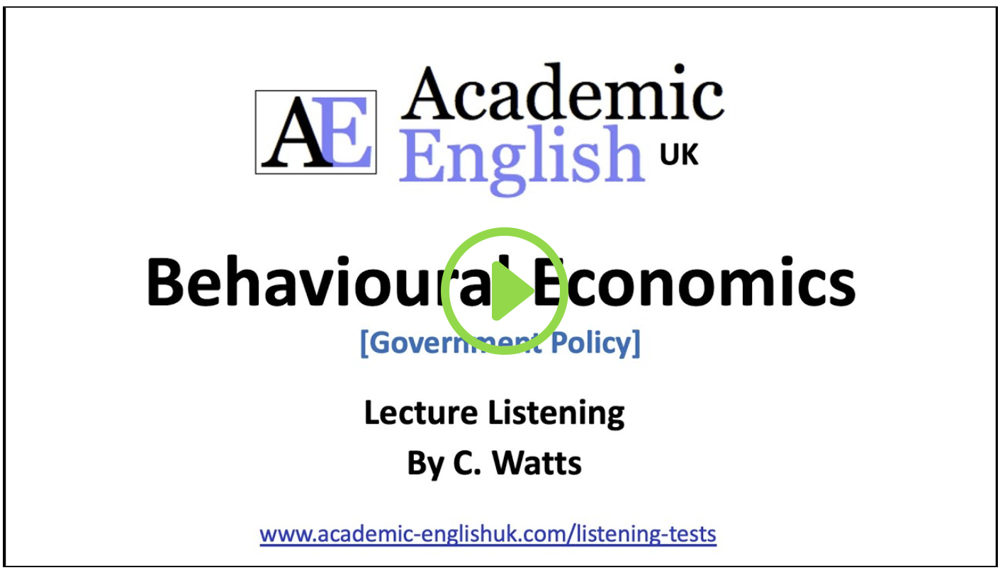 Behavioural economics video lecture by AEUK