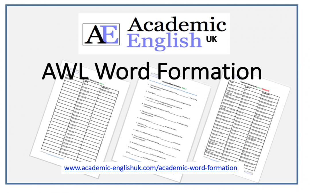 academic word list word form