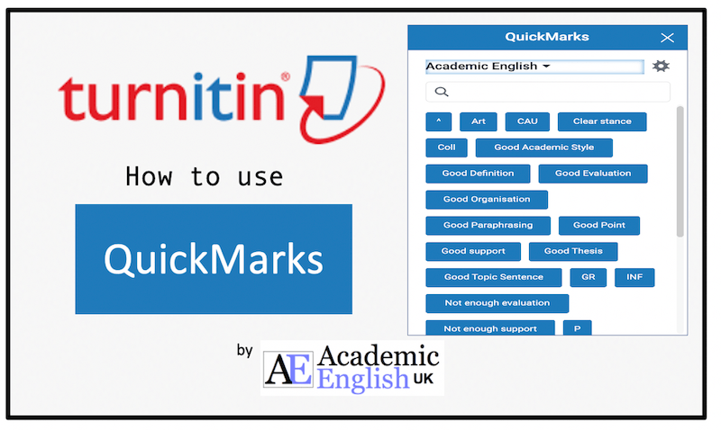 how to use Quickmarks on Turnitin
