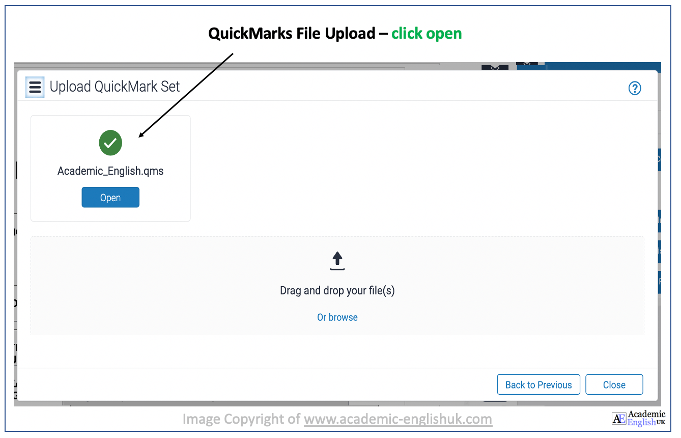 Upload academic English QuickMark Set