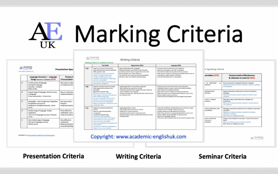 writing assignment criteria