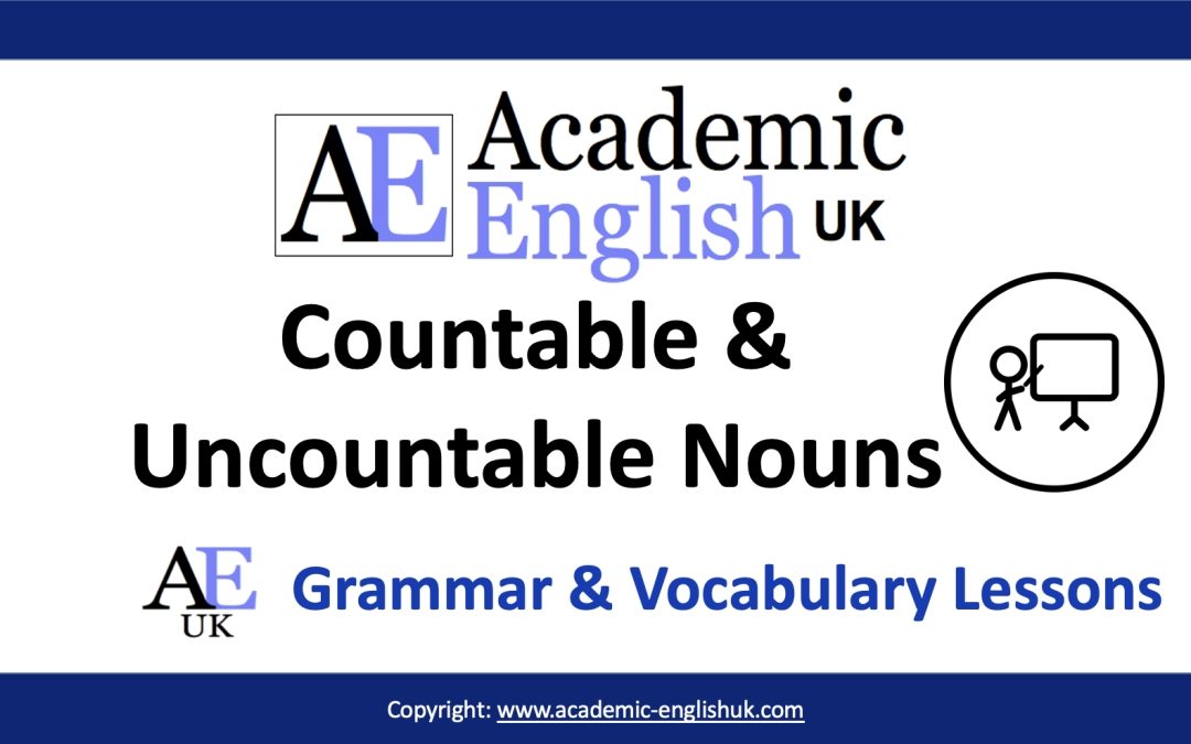 Academic countable & uncountable nouns