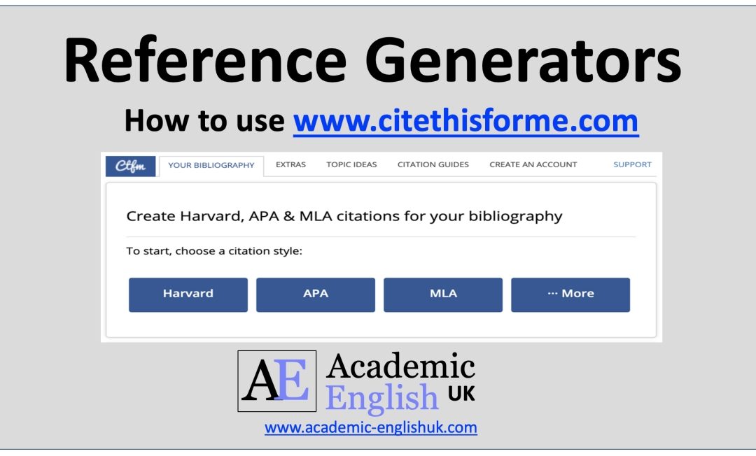 Reference Generators - Academic English