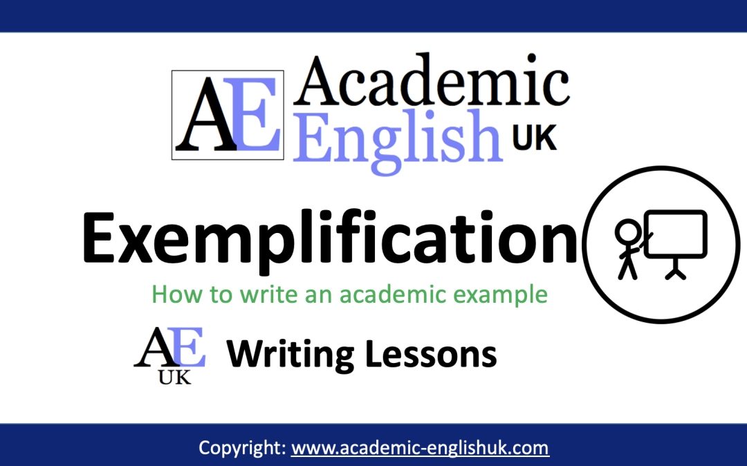 Exemplification by academic English UK