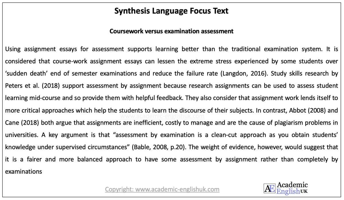 Synthesis Language Focus Text AEUK