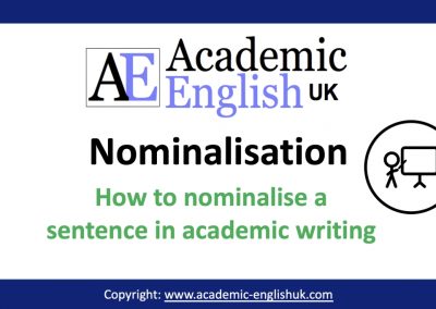 How to nominalise in academic writing
