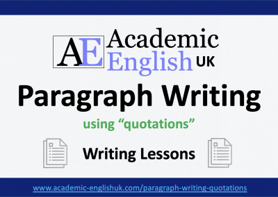 Paragraph writing using quotations