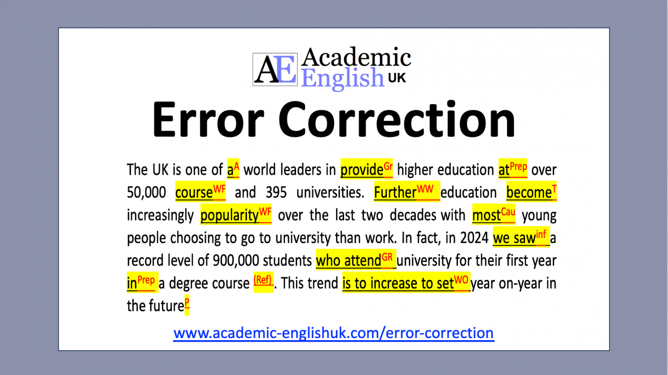 Academic Writing Error Correction