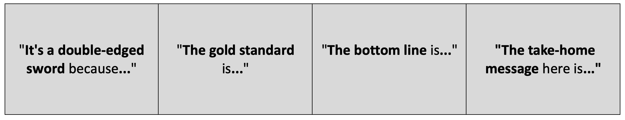 Academic speaking using idiomatic phrases