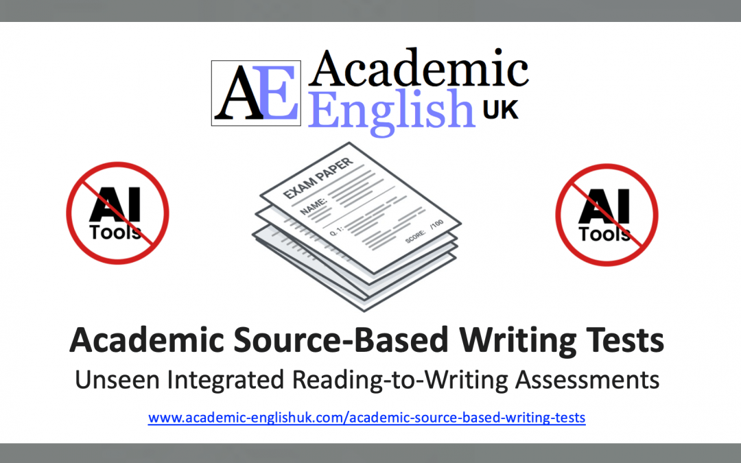 academic source-based writing tests